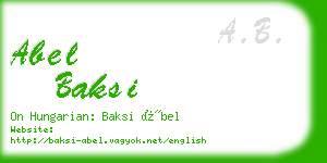 abel baksi business card